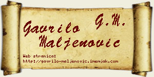 Gavrilo Maljenović vizit kartica
